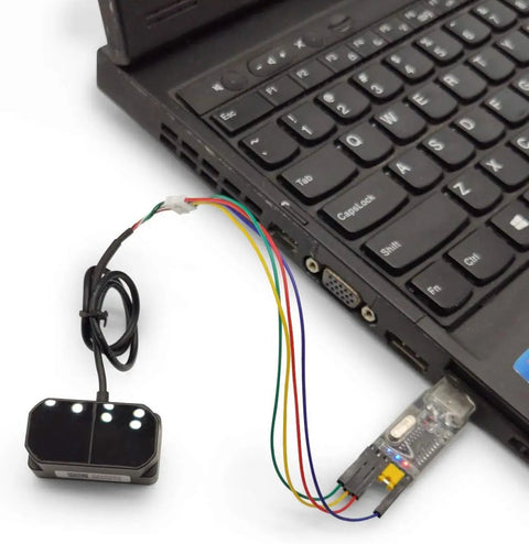 High Precision Single Point LiDAR Sensor With 0.1-12m Range And CAN Version for Drone Obstacle Avoidance connected to laptop