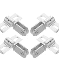 Frameless Shower Door Hinges Set Of 4, Heavy Duty 812mm Tempered Glass alloy with cone top, bottom pivot, microadjustment