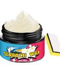 All In One Laptop Repair Kit With Nano Polishing Paste For Scratches On Laptops Tablets Smartphones And Other Electronics Easy Application For A Quick Fix Up And A Shine Like New, featuring a jar of scratch wax and application sponge.