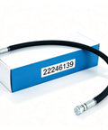 Heavy Duty Replacement Air Hose For Screw Air Compressor With Part Number 22246139, featuring sturdy black rubber and metal connectors.