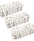 Handy 3 Pack Plastic Test Tube Rack For 16mm Tubes 60 Hole Lab Rack Detachable And Lightweight White Storage Holder