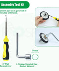 3" Flat Screwdriver and L Shaped Angled Hex Socket Wrench from High Performance 4392065 Dryer Repair Kit With 349241T Drum Roller And Belt Assembly Upgraded Metal Bearings For Zero Noise Operation Top Shelf Replacement Parts That Run Slick Every Day.