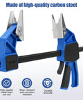 18 Inch Hydraulic Quick Connect Hand Clamp Tool Set With 6 NPT Dual Jaw Configurations And Storage Bag on white background