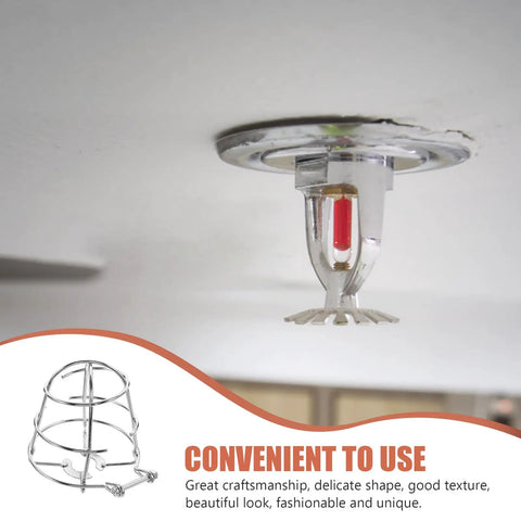 Heavy Duty Fire Sprinkler Head Covers 2 Pack Tool Free Impact Blocker For Vandalism smooth ceiling setup with sprinkler.