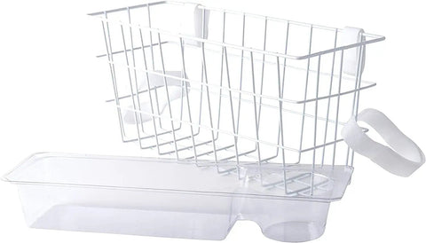 Durable Walker Basket With Built In Cup Holder And Tray For Folding Walkers, Quick No Tools Needed Install, Secure Storage, 16x5.5x7 Inches.