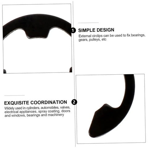 External Retaining Snap Ring Kit with 328 Pieces Steel Assortment 1.5mm to 22mm, showing simple design and uses in machinery