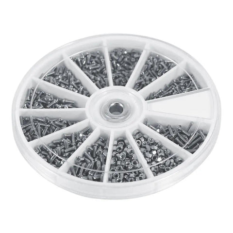 600Pcs Screws Nuts Assortment Kit With Storage Box For Tiny Screws Go To Fix It Kit For Electronics Repair Watches Glasses Hardware Fasteners Bolt Set And Small Fastener Projects in round plastic case