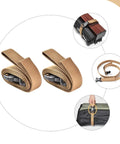 Heavy Duty Luggage Straps Set 2 Pack With Quick Release Buckles, Adjustable khaki cargo straps for travel gear and secure luggage.