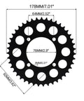 428 Chain Sprocket Kit With Front 15 Tooth And Rear 43 Tooth, rear sprocket dimensions, 76mm front for Apollo Z40.