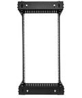 Beast Mode Heavy Duty 21U Two Post Wall Mount Open Frame Network Rack in black, featuring adjustable depth and open frame design.