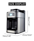 Automated 40 Oz Espresso Coffee Maker Featuring Built In Bean Grinder And Smart Ninety Two Degree Temp Control For Zero Fuss Brewing and size display.