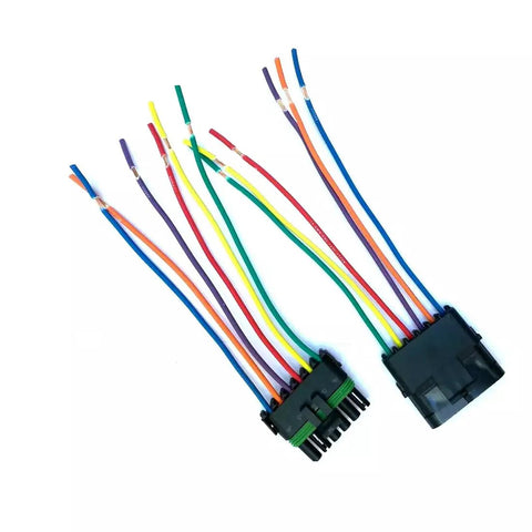 Kickstart Your Ride With This 14 Awg Assembled Weather Pack 6 Pin Sealed Connector Kit Sporting 6 Inch Pre-Cut Wires For Tough Outdoor Installations That Stands Up To Moisture Heat And Gunk While Ensuring A Solid Reliable Seal Every Single Time. 6-pin connectors with 6-inch multicolor 14 AWG wires
