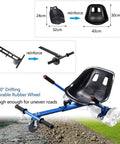 Seat Attachment Go Kart For Hoverboard Dope Conversion Turns Self Balancing Scooter Into A Safe, Stable Ride For Kids And Adults, Fits 6.5, 8 And 10 Inch Hoverboards Blue X2 Pack featuring reinforced seat and rubber wheel on grass and dirt