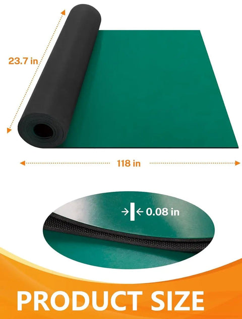 Heavy Duty Pro Grade Anti Static Mat Roll For Electronics Repair On Workbench 23.7 Inch By 118 Inch Grounding Rubber Desk Mat