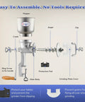 Cast Iron Manual Grain Mill Hand Grinder With Large Hopper easy assembly diagram for corn, barley, wheat berries, coffee, chickpeas.