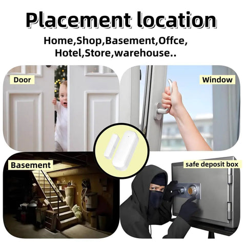 One Pack Smart Door And Window Sensor Tracking Entries To Keep Your Pad Secure While Sending Instant Push Alerts for doors and windows placement.