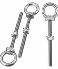 25 Pack Stainless Steel Marine Grade Eye Bolts One Quarter By Three Point Five Four Inch Threaded Eyebolts With Nuts And Washers For Lifting And Hanging Items Outdoors Boat Dock Garage Heavy Duty Rustproof Built Tough Hardware