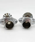 Top Shelf DN15 Fire Sprinkler Head Equipped With A 72 Degree Fusible Alloy Upper Nozzle, chrome finish, side view.