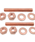Built To Last M8 Copper Thread Rod Set With Hex Nuts And Flat Washers 2 Rods C11000 Red Copper 8mm Thread 50mm Length Apiece