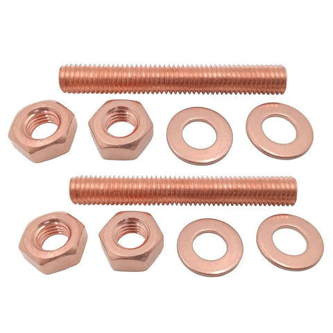 Built To Last M8 Copper Thread Rod Set With Hex Nuts And Flat Washers 2 Rods C11000 Red Copper 8mm Thread 50mm Length Apiece