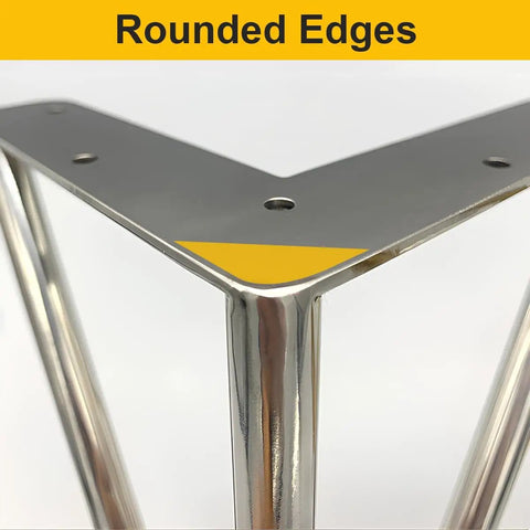 Close-up of Two Pack 30cm Metal Hairpin Legs For Sofa Table And Cabinet Stainless Steel Black Modern Design Replacement Feet 11.8 Inches