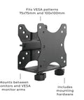 Thin Client Mount Bracket For Under Desk And VESA Arm Setups Securely Mount Mini PCs Like NUCs Mac Mini Chromebox Or Small CPUs