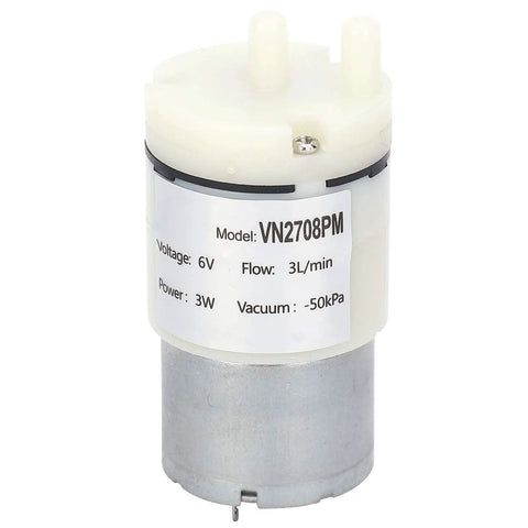 3 Pack Micro Diaphragm Pump Dc 6V Mini Water Air Motor with clear casing and gray metal base, ideal for appliance repairs.