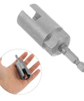 Hex Shank Slotted Wing Nut Socket Wrench For Hurricane Shutters And Panel Nuts A Sweet Upgrade Multi Function Drill Driver in hand.