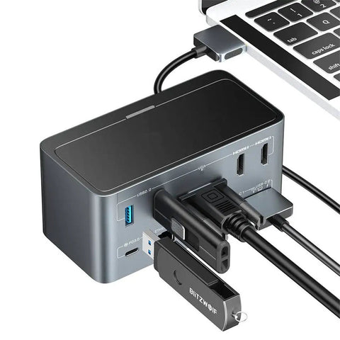Slick Operator 14 In 1 Type C Docking Station For Macbook And Pc Laptop Rigs Featuring No Sweat Sync Flat Out Fast Charging with ports.