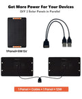 2 Pack USB Solar Panel Kit 6W 5V Monocrystalline Mini Panels With USB 2.0 Port Waterproof IP67 Lightweight Backpack Solar Charger setup