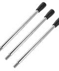 Two Piece M8 Threaded Bench Drill Handle With Revolving Crank And Knuckle Friendly Grip Bar, steel and rubber grip, 3 piece set.