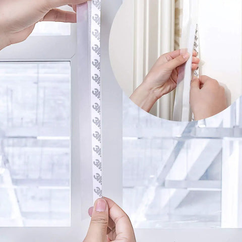 Applying Transparent Silicone Door Seal Strip Self Adhesive Weather Stripping For Doors And Windows Draft Stopper And Soundproof Gap Filler