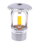 Built Tough 57 Degree Concealed Fire Sprinkler Head Featuring Clean Side Mount Design With Precision Vertical Lower Spray Pattern And Dead Reliable Heat Activated Fire Suppression That Works Amazing close-up view showing copper frame and glass bulb.