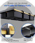 Updated 2 Set Overhead Garage Storage Rack Heavy Duty 13 Gauge Ceiling Bin Organizer for Tote Containers with dual rail system