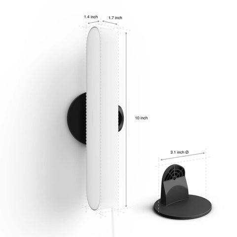 Side view of Smart Play Light Bar Base Kit For Immersive Gaming And TV Ambiance Dope White And Color Ambiance LED, showing dimensions.