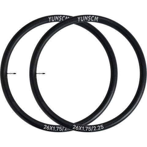 Two Pack 26 Inch Beefed Up Heavy Duty Bike Inner Tubes With FV48mm Presta Valve Compatible With 26 By 1.75 To 26 By 2.25 Tire Sizes