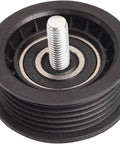 Top Rated Car Drive Belt Idler Pulley 25288-25001 with a steel center, durable rubber build for reliable engine performance.