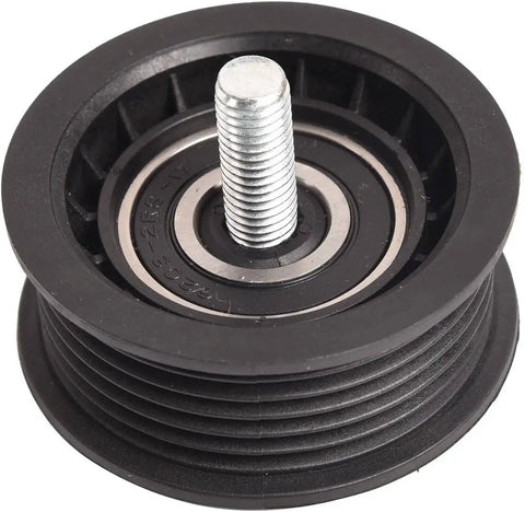 Top Rated Car Drive Belt Idler Pulley 25288-25001 with a steel center, durable rubber build for reliable engine performance.