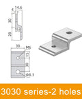 Technical diagram of Eight Piece 3030 Series Z Shaped Corner Brackets For Mounting Aluminum Extrusion T Slot Connectors