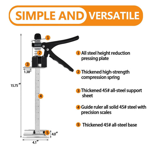 Heavy Duty 15.75-Inch Furniture Jacks 2-Pack, Portable Steel Tool with height adjustment for moving heavy furniture.