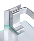 Close-up of Glass Bathroom Shelf With Hand Towel Bar Wall Mounted Rectangular Storage Extra Thick Tempered Glass 15.2 x 4.5 Inches