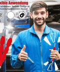 Heavy Duty Wire Harness Connector Extractor For Chevrolet Volt Bolt Euv Blazer Ev Double Ended Auto Wiring Loom Puller shown by mechanic.