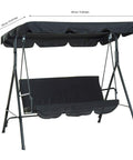 Go To Replacement Outdoor Swing Canopy Top Cover for Patio and Backyard, Fits Porch Swing Glider in Black, 74.80 x 51.97 x 5.91 Inches, Easy Wash, 190T Polyester Taffeta, Only Cover