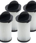 Top Tier Four Pack Hepa Pre Motor Filter Set Compatible With Eye Vac And Neo Vac Stationary Cleaners showing four cylindrical filters.