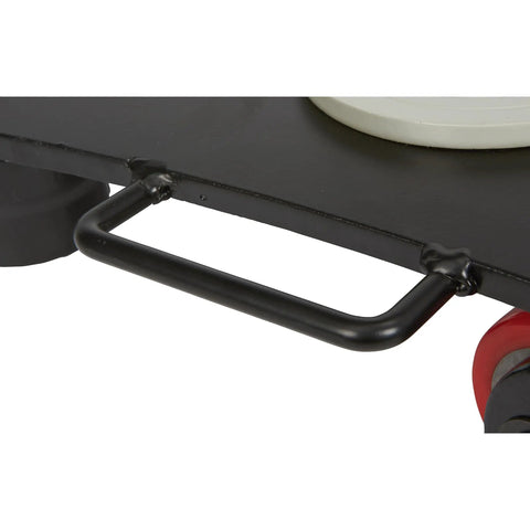 Close-up of Strongway Heavy Duty Machinery Mover With 360 Degree Rotation steel frame and handle for easy maneuverability.