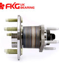Side view of Rear Wheel Bearing Hub Assembly Drop In Replacement For 2004 2012 Chevy Malibu ABS Models 2008 2009 HHR SS 2005 2010 Pontiac G6 And 2007 2009 Saturn Aura ABS Models Ready To Roll showing 5 lug configuration.