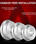 Set of polished adapters showing disc sizes for 10 Piece Bearing Press Kit With Seal Driver And 9 Adapters For Fast Safe Seal And Bearing Installations In Auto Axles Gearhead Ready Pro Grade Tool Set For DIY Mechanics.