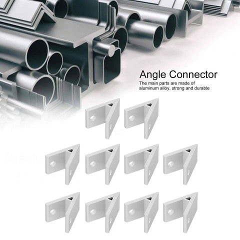 Heavy Duty Aluminum Angle Corner Brackets 10 Pack For 2020 3030 4040 Aluminum Extrusion T Slot Rail Joints displayed