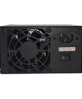 Industrial Grade 500W ATX Power Supply 220V Input With Dual 8 Pin Connectors Provides Reliable Power For Heavy Duty PC Rigs And Budget Builds With Beefed Up Durability Easy Installation Quiet Operation For Continuous Use. rear view with fan grille and AC input