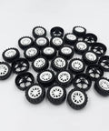 DIY Model Toy Car Wheel Set With 30 Plastic Wheels And 15 Metal Axles, 2mm Diameter Shafts, 31mm Wheels, 11mm Thick, Ideal For RC Cars
